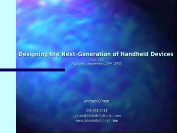 Designing the Next-Generation of Handheld Devices