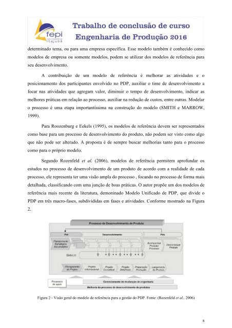 Estudo sobre o processo de desenvolvimento de produto (PDP) e classificação de modelos de referência