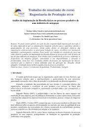 Análise da implantação da filosofia Kaizen no processo produtivo de uma indústria de autopeças