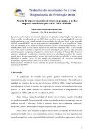 Análise do impacto da gestão de riscos em pequenas e médias empresas certificadas pela ABNT NBR ISO 9001