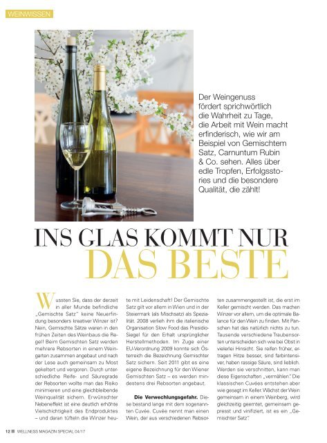 WELLNESS Magazin Special - Weinfrühling 2017