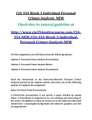 CJA 354 Week 3 Individual Personal Crimes Analysis