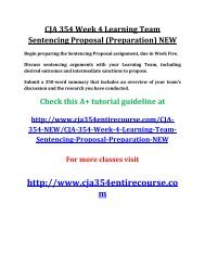 CJA 354 Week 4 Learning Team Sentencing Proposal