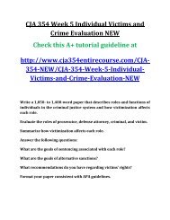 CJA 354 Week 5 Individual Victims and Crime