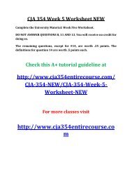 CJA 354 Week 5 Worksheet NEW