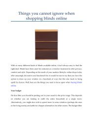 Things you cannot ignore when shopping blinds online