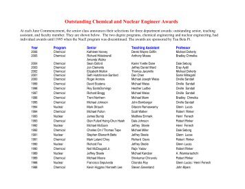 Outstanding Chemical and Nuclear Engineer Awards