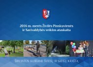 2016 m. merės Živilės Pinskuvienės ir Savivaldybės veiklos ataskaita