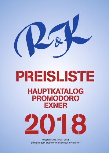 2018 Hauptkatalog Preisliste