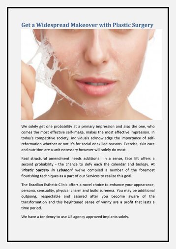 Make You More Loving with Plastic Surgery Beruit in Lebanon