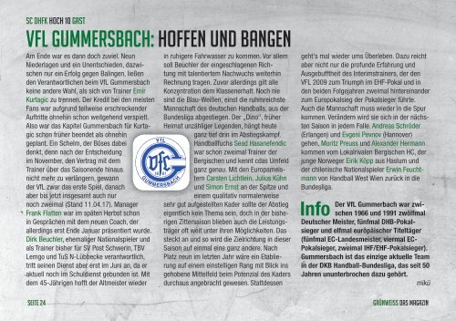 GRÜNWEISS – das Magazin der DHfK-Handballer – Heft 14 – Saison 2016/17