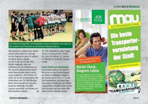 GRÜNWEISS – das Magazin der DHfK-Handballer – Heft 14 – Saison 2016/17