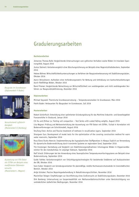 Jahresbericht 2016 G² Gruppe Geotechnik