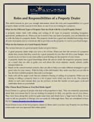 Roles and Responsibilities of a Property Dealer