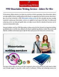 PHD Dissertation Writing Services  - Editors For Hire