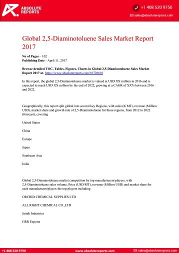 10726610-Global-2-5-Diaminotoluene-Sales-Market-Report-2017