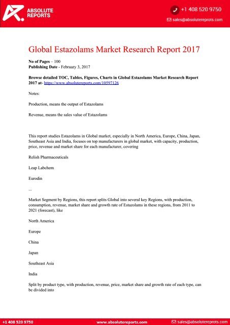 10597126-Global-Estazolams-Market-Research-Report-2017