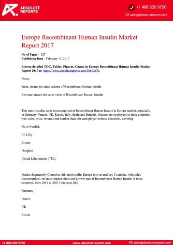 10603672-Europe-Recombinant-Human-Insulin-Market-Report-2017