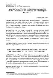 REIVINDICAÇÃO COLETIVA DE DIREITOS, MOVIMENTOS SOCIAIS E REPRESSÃO: AS GREVES DO ABC COMO OBJETO DE ESTUDO