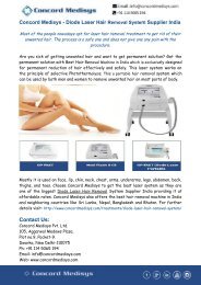 Concord Medisys - Diode Laser Hair Removal System Supplier India