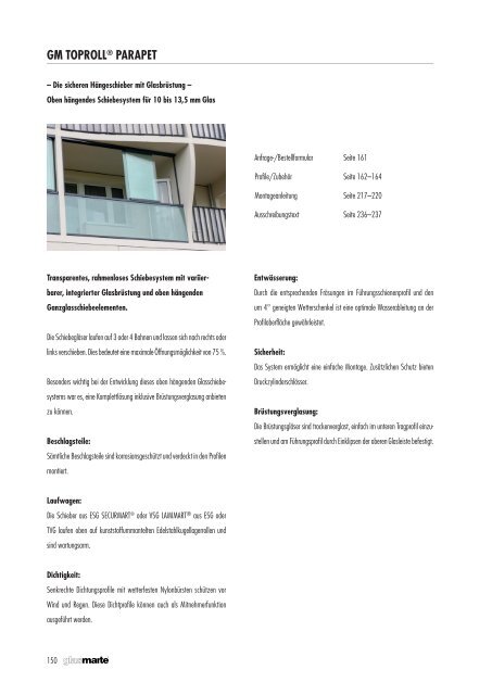 Schiebesysteme für Balkon- und Loggiaverglasungen - Produktkatalog