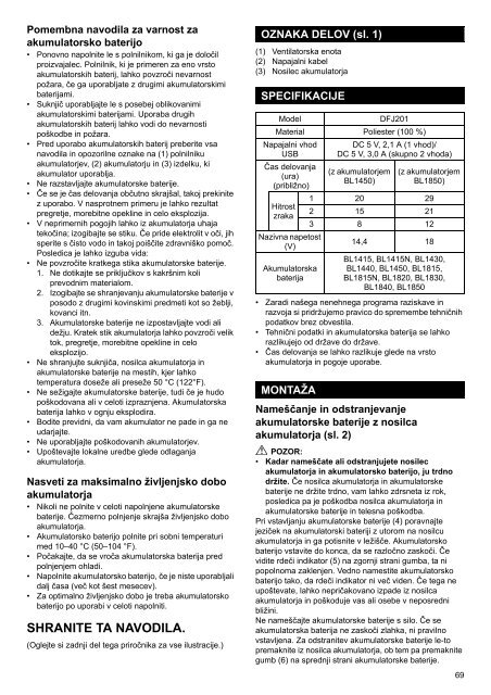 Makita GIACCA VENTILATA A BATTERIA (M / L / XL) POLYESTERE - DFJ201Z - Manuale Istruzioni
