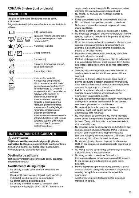 Makita GIACCA VENTILATA A BATTERIA (M / L / XL) POLYESTERE - DFJ201Z - Manuale Istruzioni