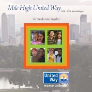 08-09 Annual Report.indd - Mile High United Way