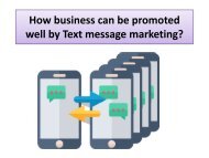 How business can be promoted well by Text message marketing?