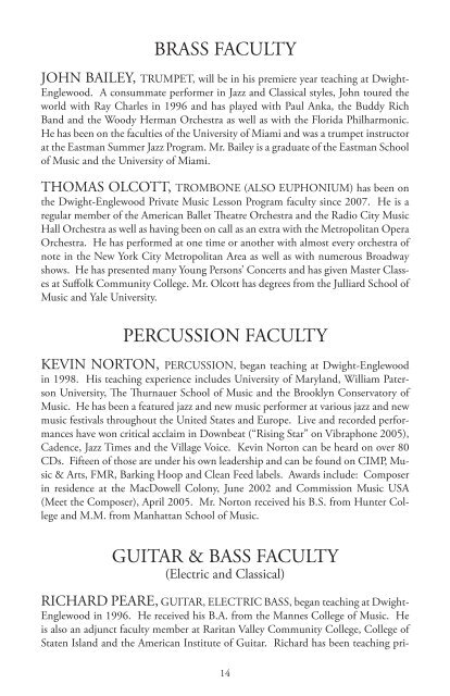 Music Lesson Program - Dwight-Englewood School