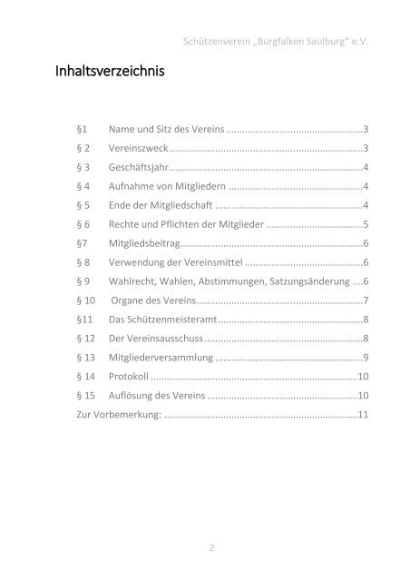 Satzung - Buch