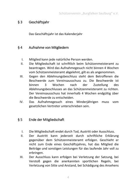 Satzung - Buch