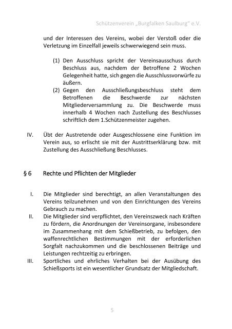 Satzung - Buch