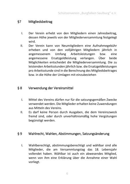Satzung - Buch