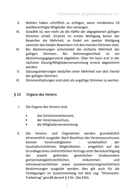 Satzung - Buch