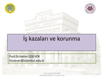 Yeditep Üniv. İSG YL -iş kazaları ve korunma