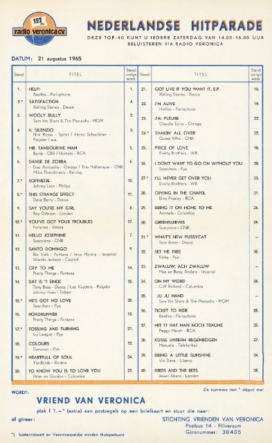 Top 40 1965 week 34