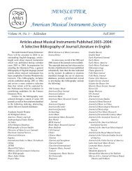 NEWSLETTER of the American Musical Instrument Society Volume ...