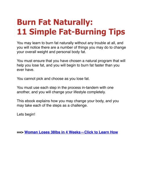 Burn Fat Naturally