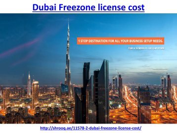 Get Dubai Freezone License Cost