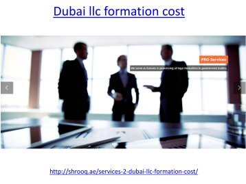 Dubai llc formation cost