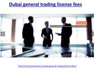 dubai general trading license fees