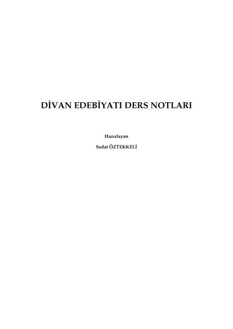 DİVAN EDEBİYATI