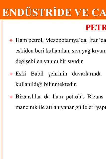 10. Sınıf Endüstride ve Canlılarda Enerji - Fosil Yakıtlar