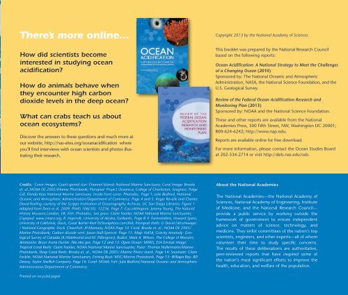 OCEAN ACIDIFICATION Starting with the Science