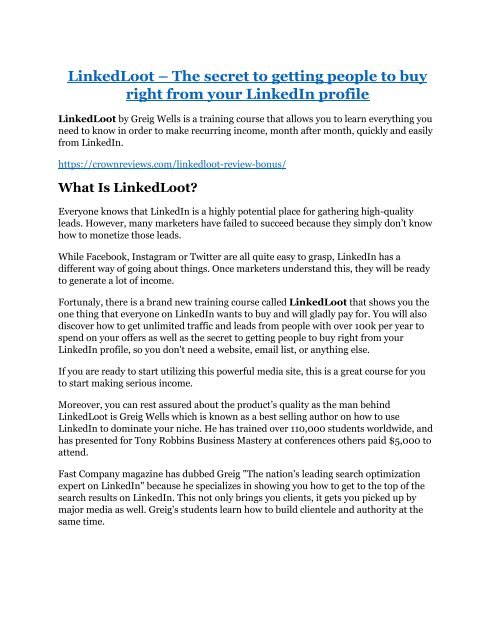 LinkedLoot Review and (Free) GIANT $14,600 BONUS