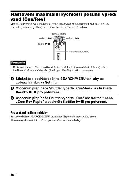 Sony NW-A608 - NW-A608 Consignes d&rsquo;utilisation Tch&egrave;que