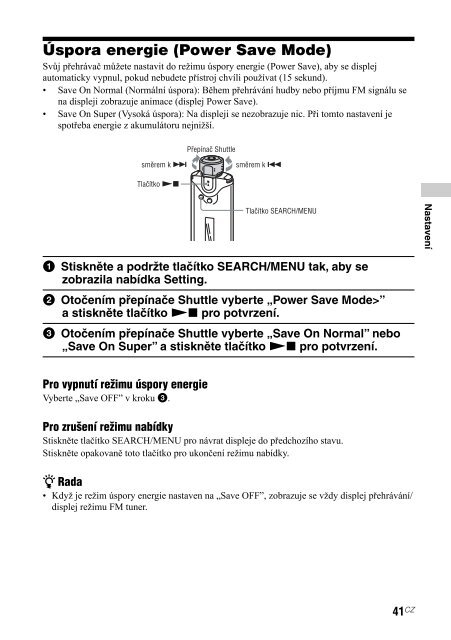 Sony NW-A608 - NW-A608 Consignes d&rsquo;utilisation Tch&egrave;que