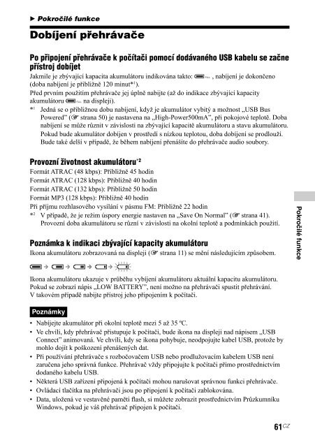 Sony NW-A608 - NW-A608 Consignes d&rsquo;utilisation Tch&egrave;que