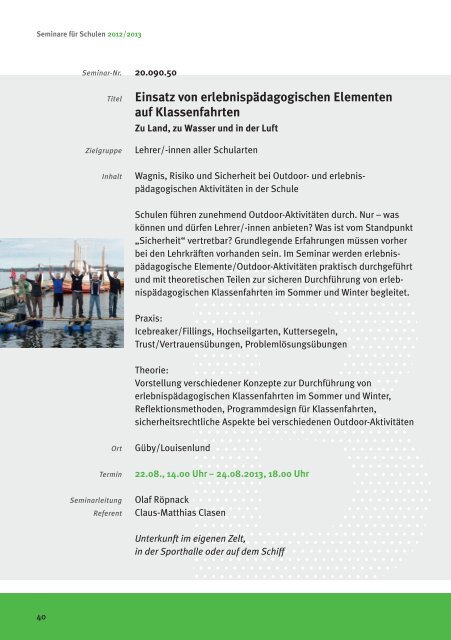 Seminare für Schulen 2012 /2013 - Unfallkasse Nord